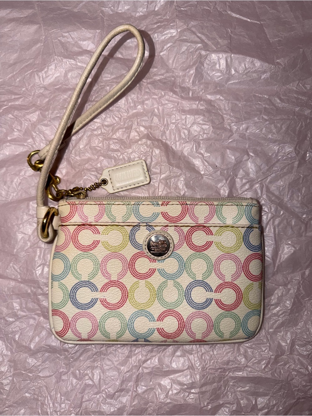 Coach Waverly Op art wristlet